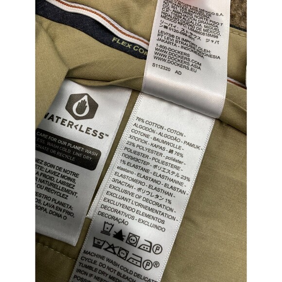 Levis Dockers Pants Mens 31x32 Flat Front Slim Fit Khaki Lux Cotton Flex Twill - Picture 9 of 10